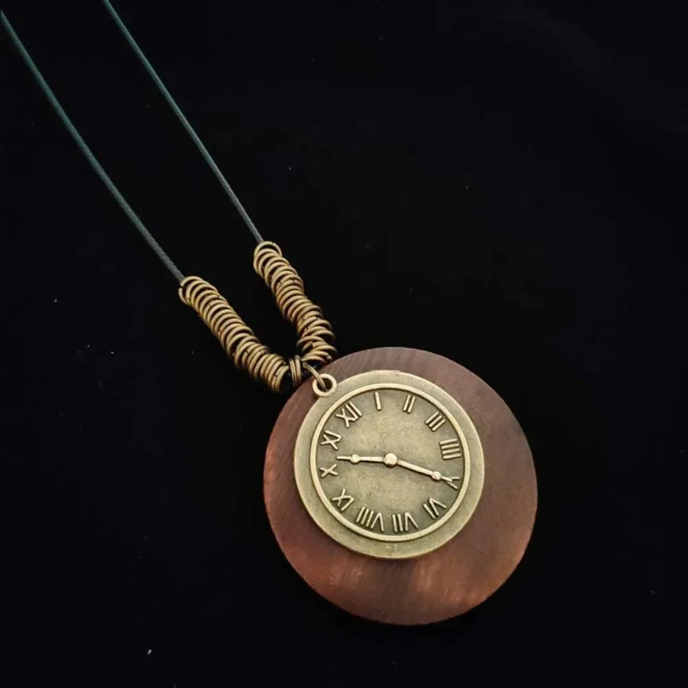 Retro Wooden Pendant Aluminum Alloy Chain Necklace Selection