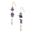 Handcrafted Natural Amethyst Freshwater Pearl Earrings