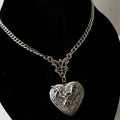 Gothic Bat Locket Zinc Alloy Pendant Chunky Necklace