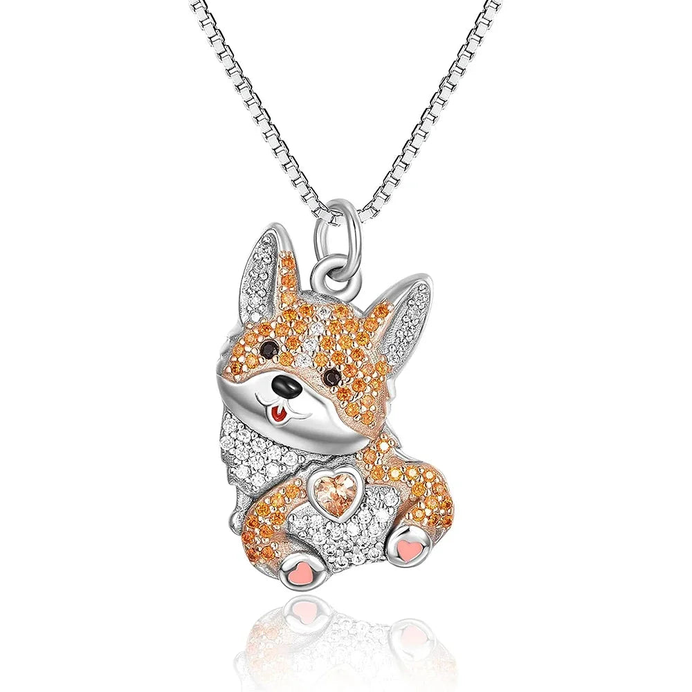 Collection of Dog Pendant Necklaces VARIOUS BREEDS Made with Zinc Alloy & CZ Diamonds