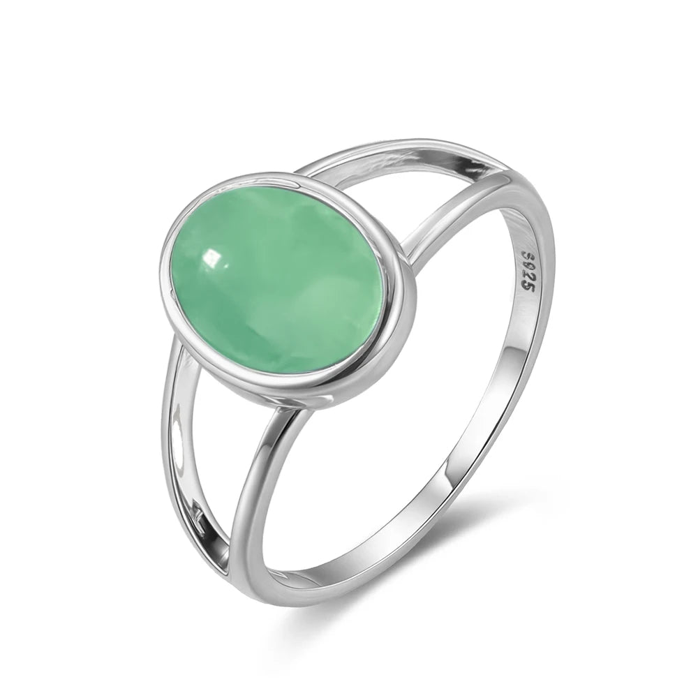 925 Sterling Silver Ring Natural 8-10mm Moonstone Ring