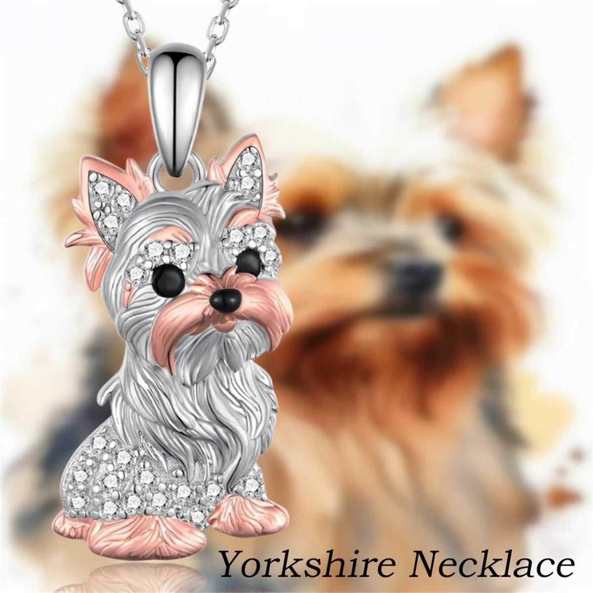Collection of Dog Pendant Necklaces in Zinc Alloy with CZ Stones - Choose Your Favorite Breed