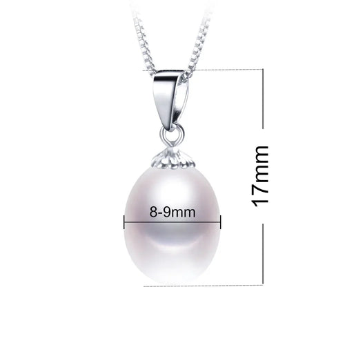 925 Sterling Silver Necklace Genuine Freshwater Pearl Pendant