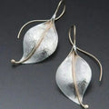 Retro Metal Foliage Two-Tone Geometric Leaf Alloy Earrings