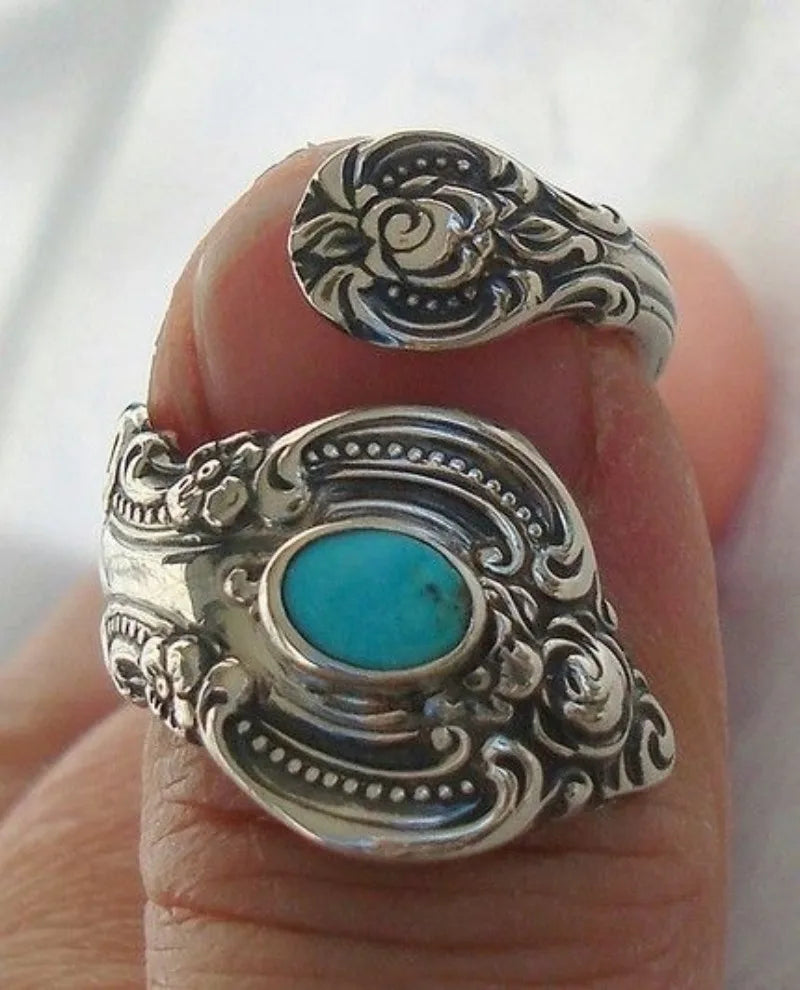 Amazing Collection of Turquoise Adjustable Zinc Alloy Rings - Bold, Statement, Boho