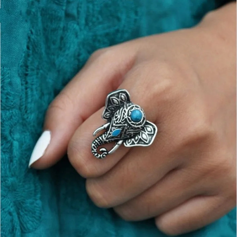 Amazing Collection of Turquoise Adjustable Zinc Alloy Rings - Bold, Statement, Boho