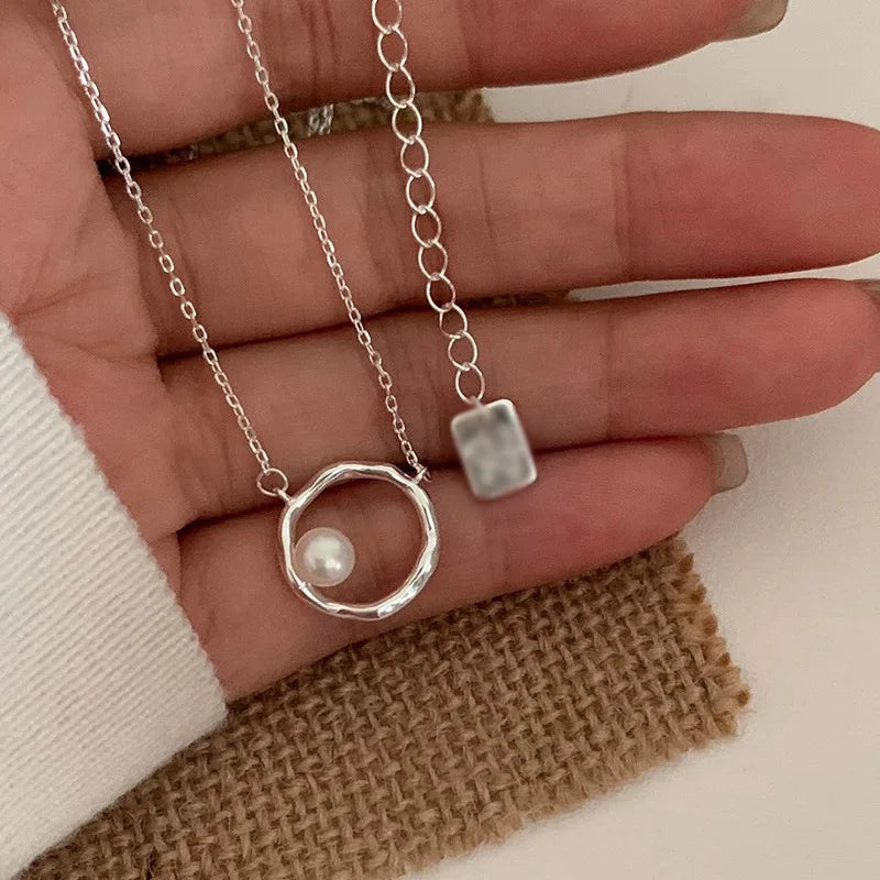 925 Sterling Silver Pearl Pendant Necklace