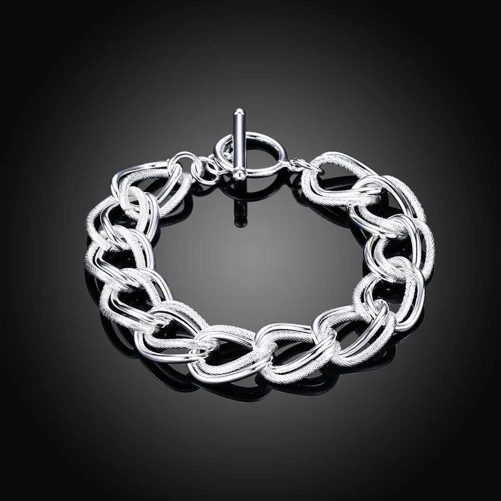 Selection of 925 Sterling Silver Chain Bracelets