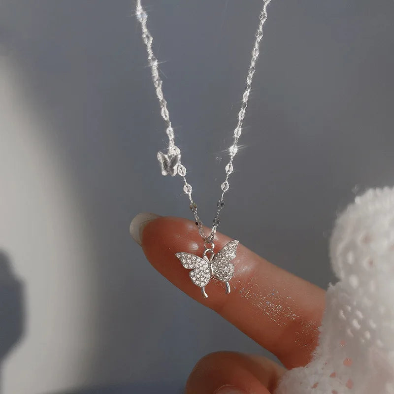 Delicate Dream Catcher Blue Zircon Pendant Zinc Alloy Necklace