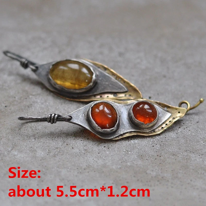 Collection of Zinc Alloy Resin Dangle Earrings - Geometric Asymmetric Boho Trendy Unique