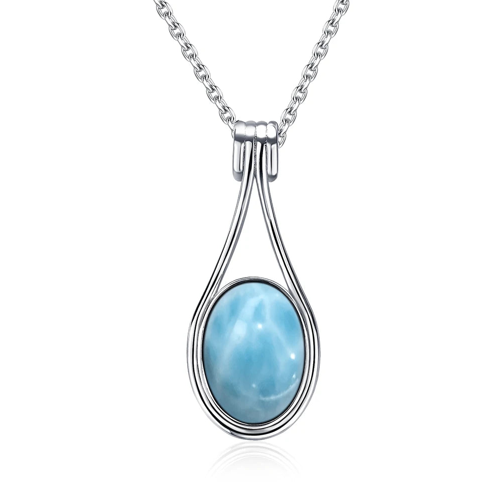 Platinum Plated Sterling Silver Pendant Natural Labradorite