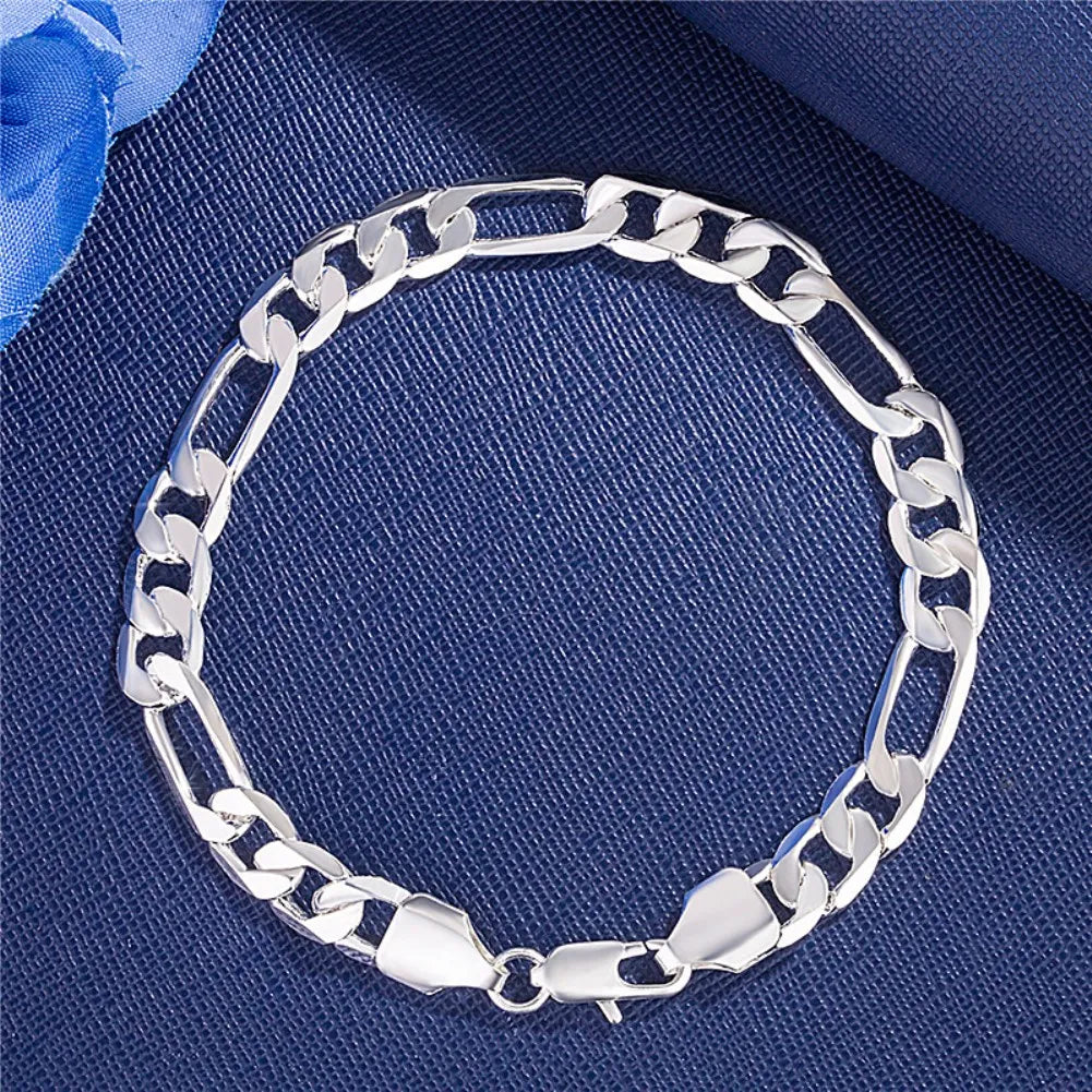 Selection of 925 Sterling Silver Chain Bracelets