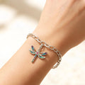 925 Sterling Silver Dragonfly Multicolor Charm Bracelet