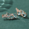 Clear Blue CZ KC Gold Plated Copper Earrings