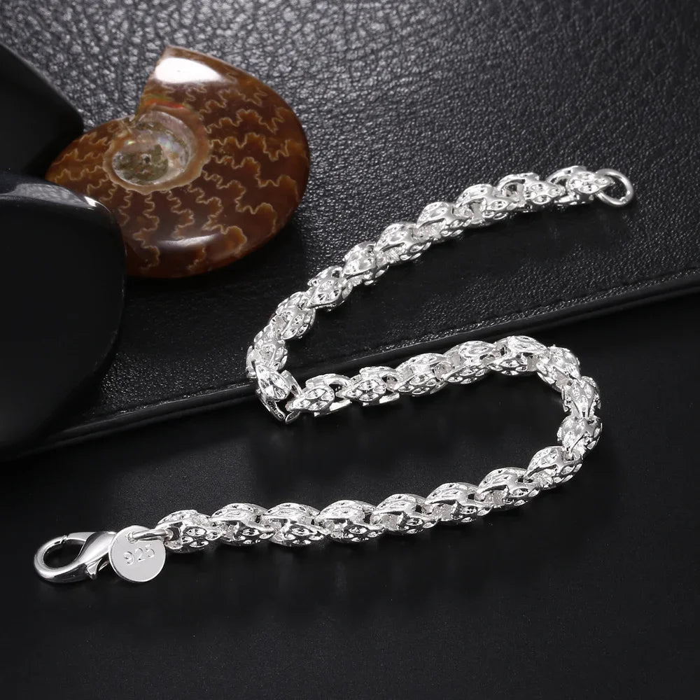 Selection of 925 Sterling Silver Bracelets Various Styles