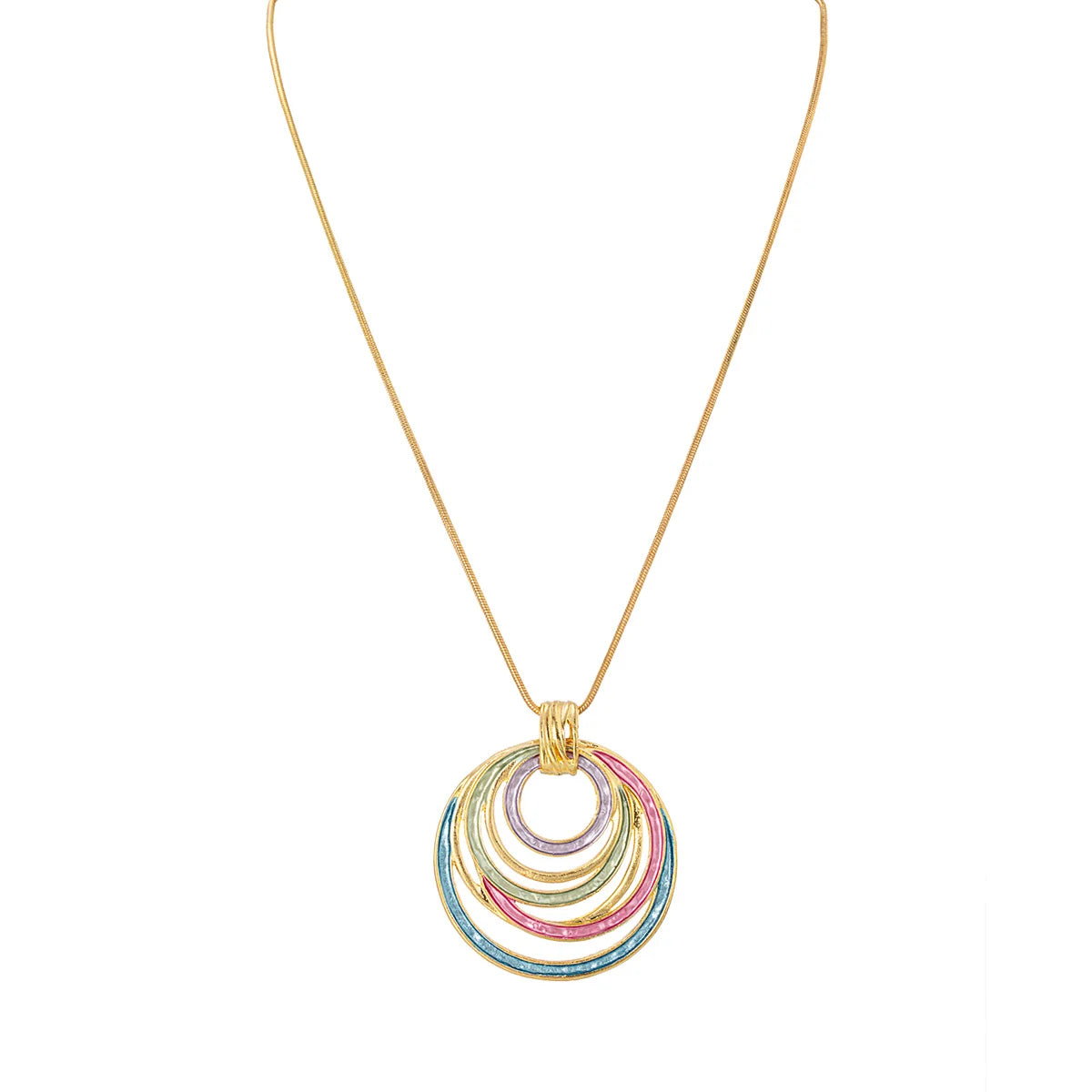 Bohemian Circular Multi-layer, Multi-color Zinc Alloy Pendant Necklace