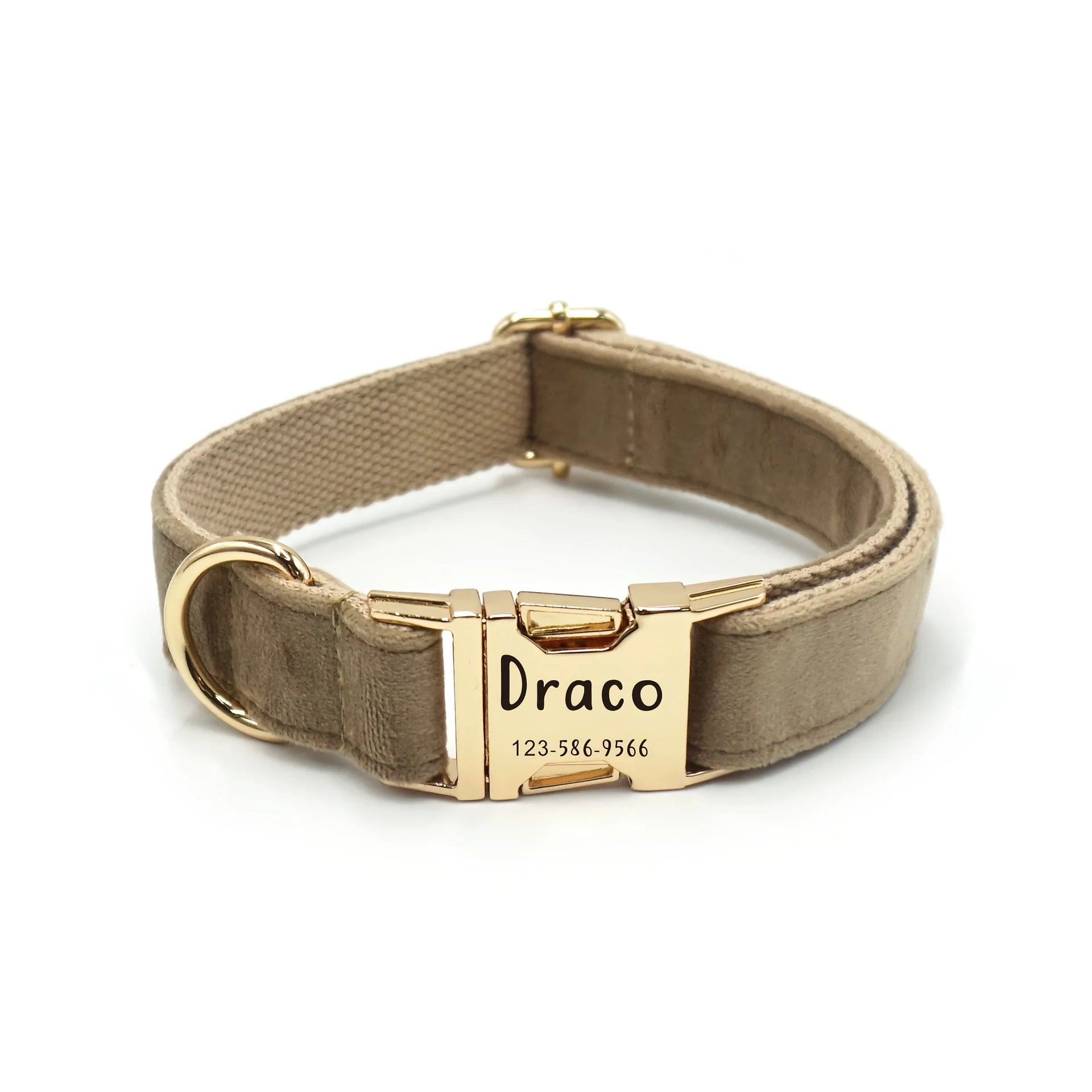 Soft Faux Leather Adjustable Pet Collar - Customize, Engrave, Name Tag, ID Necklace