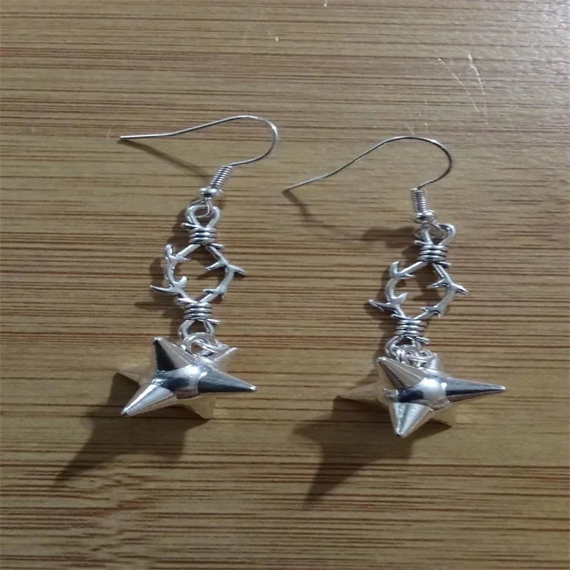 Goth Spiked Huggie Earrings – Morning Star Punk Hoops