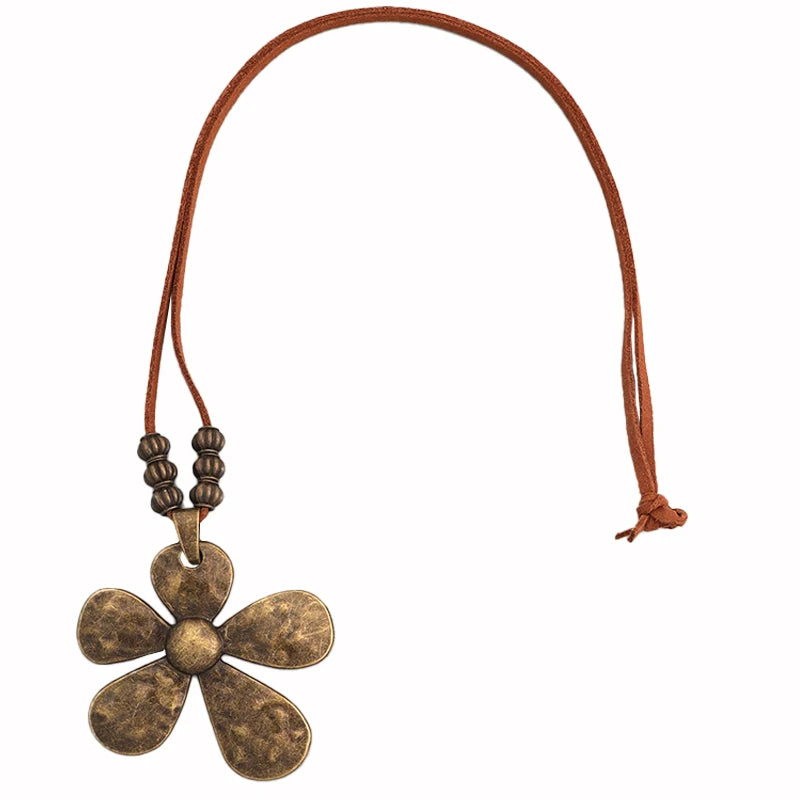Brown Leather Cord Zinc Alloy Pendant Necklaces Selection