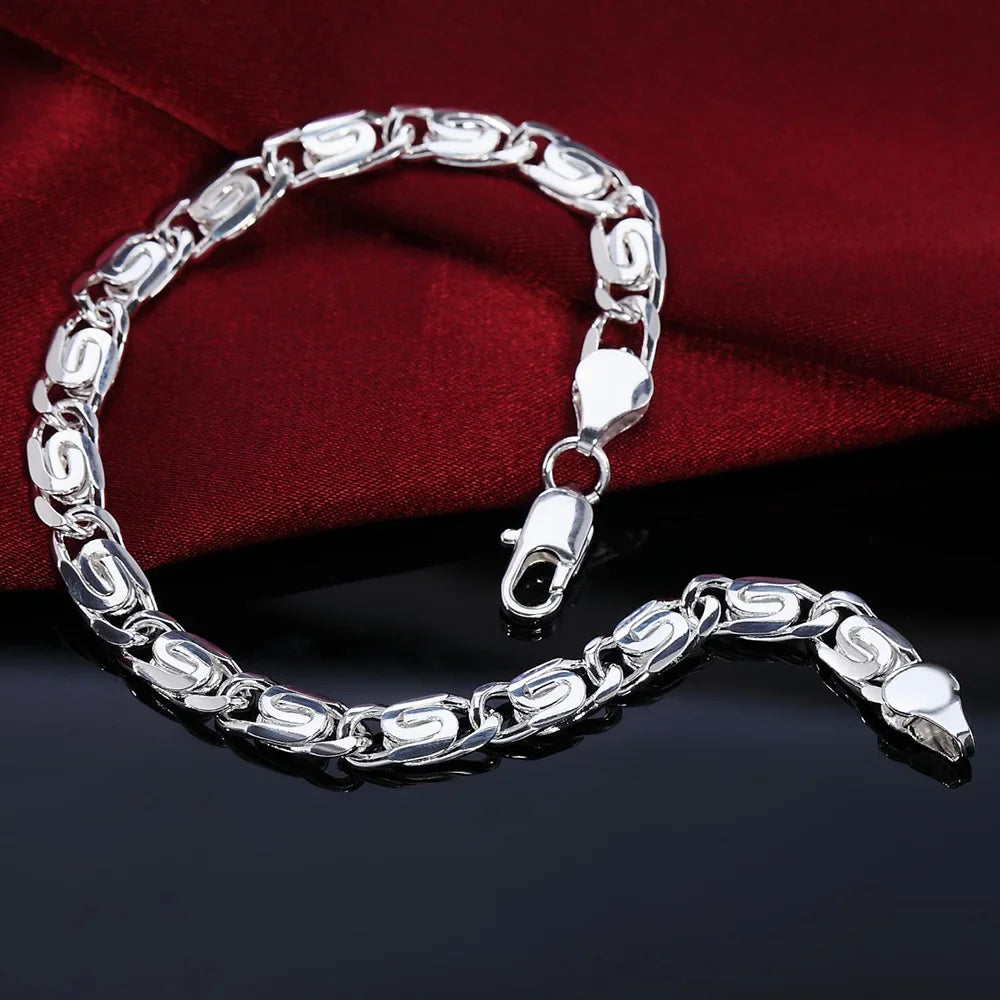 Selection of 925 Sterling Silver Bracelets Various Styles