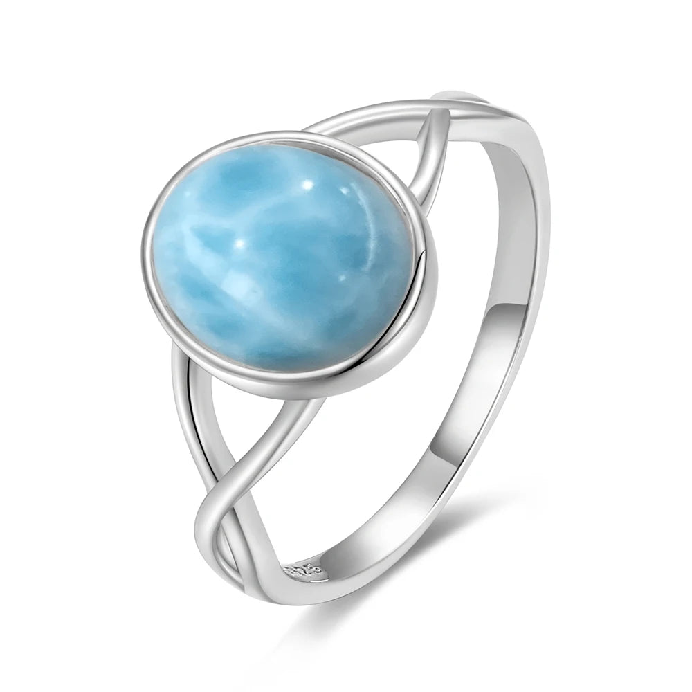 925 Sterling Silver Ring Natural 8-10mm Moonstone Ring
