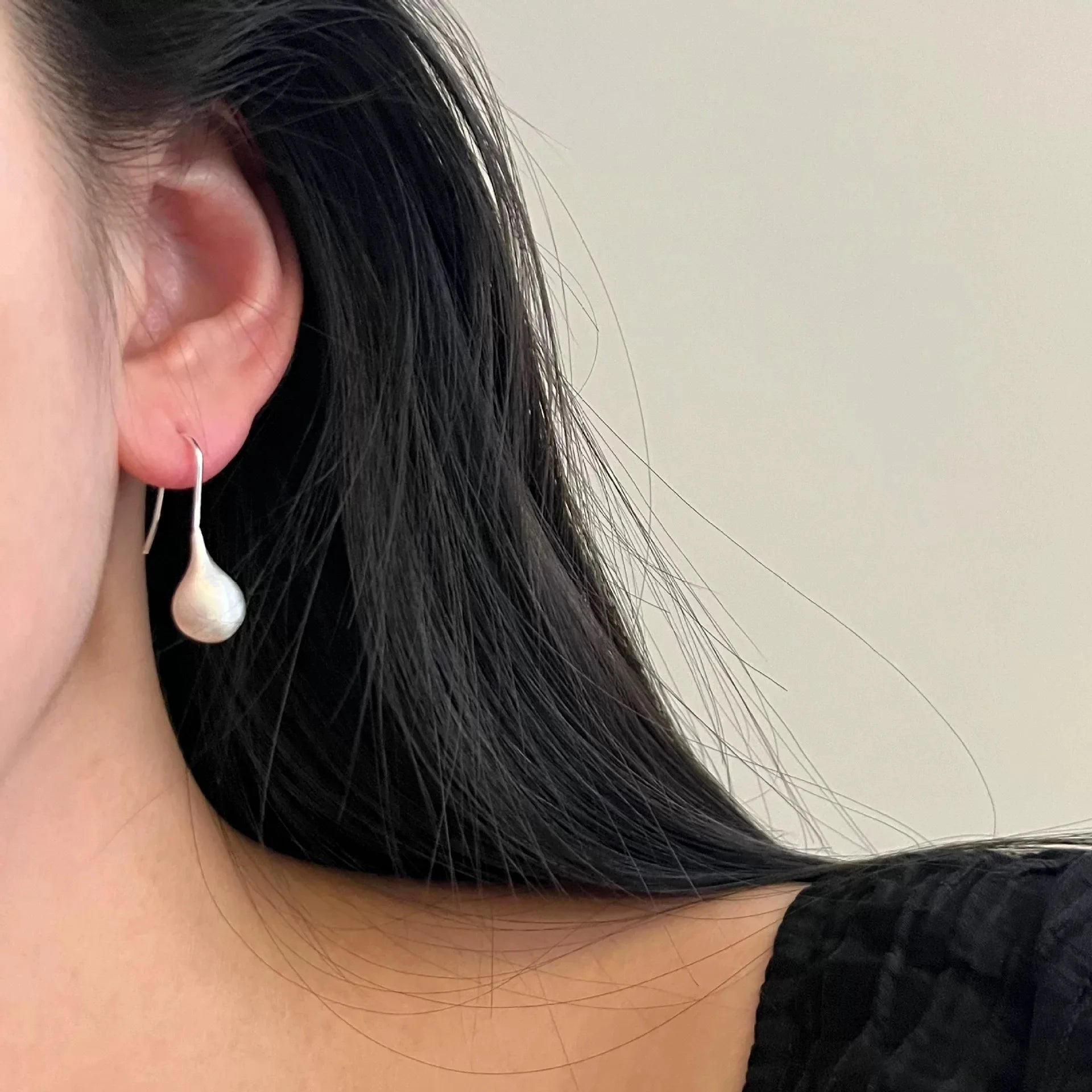 925 Matte Sterling Silver Drop Earrings