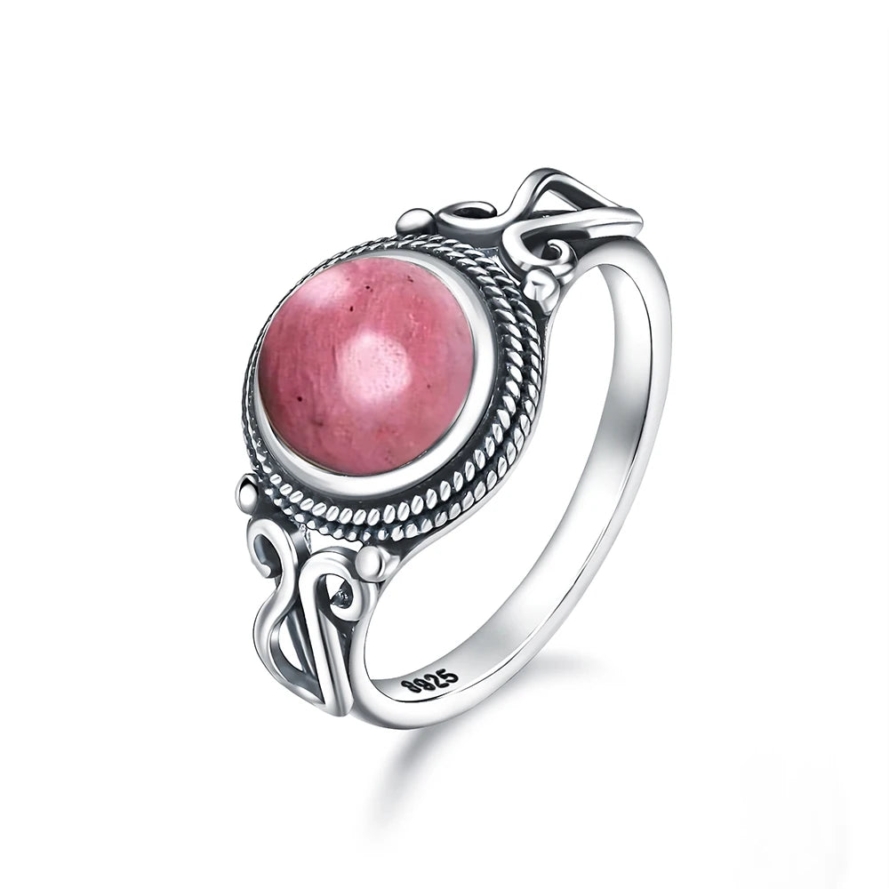 925 Sterling Silver Ring with Natural 8mm Stone of Your Choice