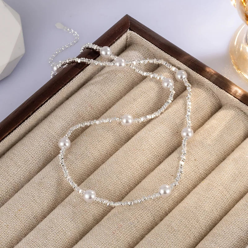 925 Sterling Silver Pearl Pendant Necklace