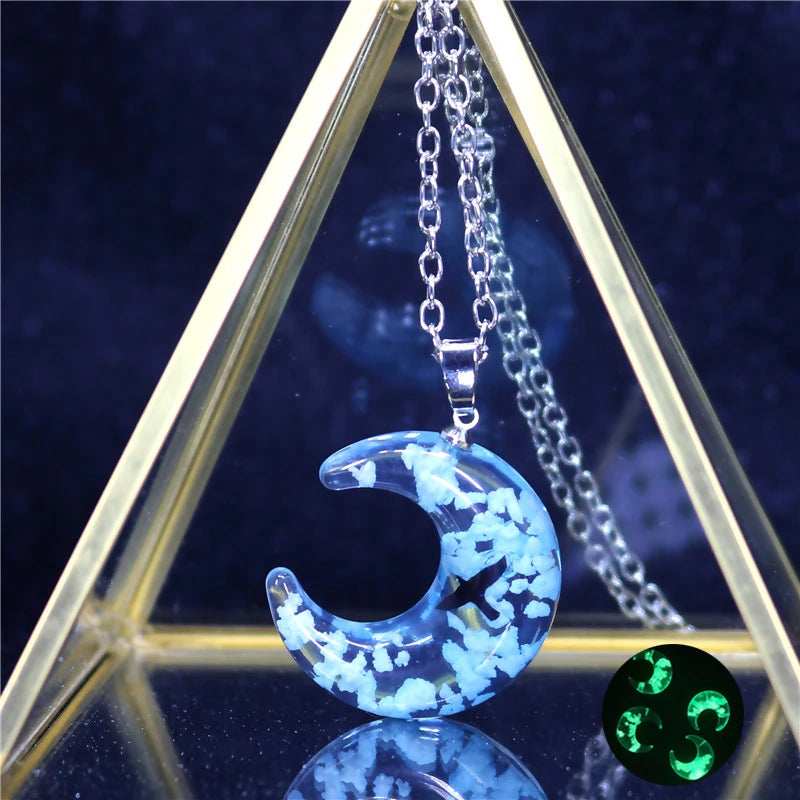 Transparent Resin Ball with Clouds Pendant Necklace in Zinc Alloy - More Styles: Half Moon, Bird