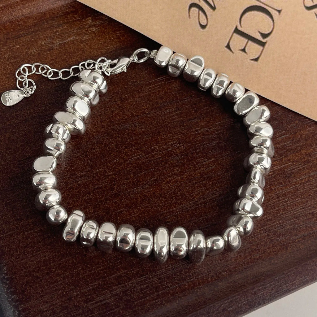 925 Sterling Silver Uneven Bead Bracelet