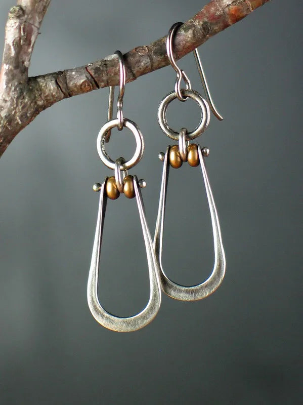 Selection of Very Unusual Boho Stone Asymmetric Dangle Alloy Earrings