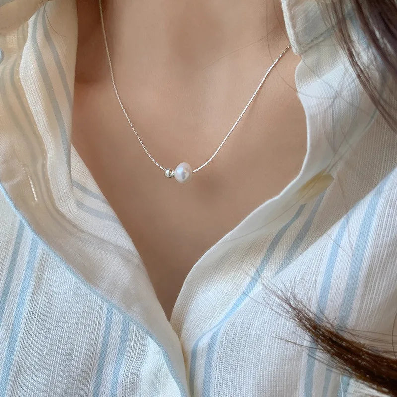925 Sterling Silver Pearl Pendant Necklace