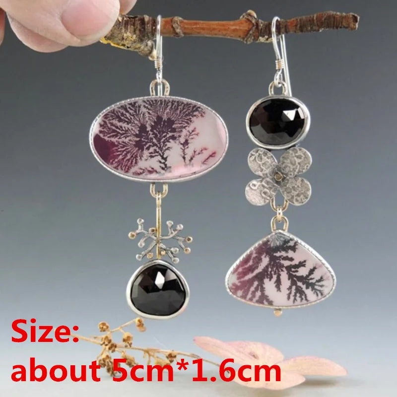 Collection of Zinc Alloy Resin Dangle Earrings - Geometric Asymmetric Boho Trendy Unique