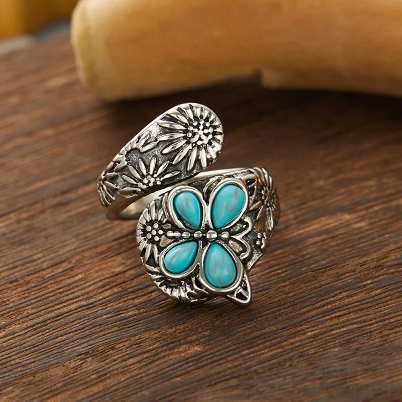 Amazing Collection of Turquoise Adjustable Zinc Alloy Rings - Bold, Statement, Boho