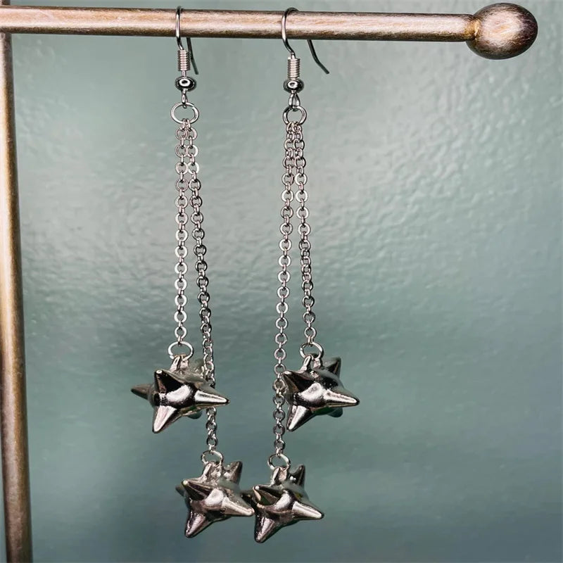 Goth Spiked Huggie Earrings – Morning Star Punk Hoops