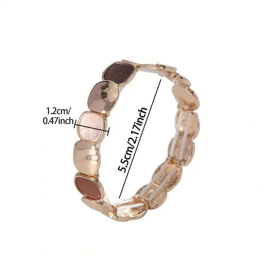 KC Gold Plated Zinc Alloy Soft Shades Stones Stretch Bracelet