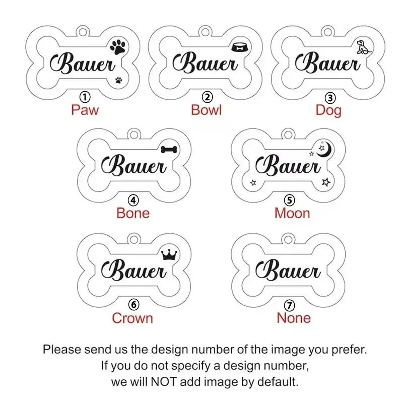 Metal Personalized Bone Shaped Dog ID Tag - 4 Colors, Customize, Engrave, 2 sizes