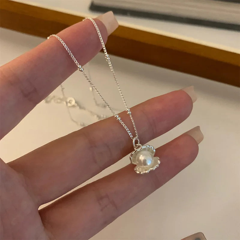 925 Sterling Silver Pearl Pendant Necklace