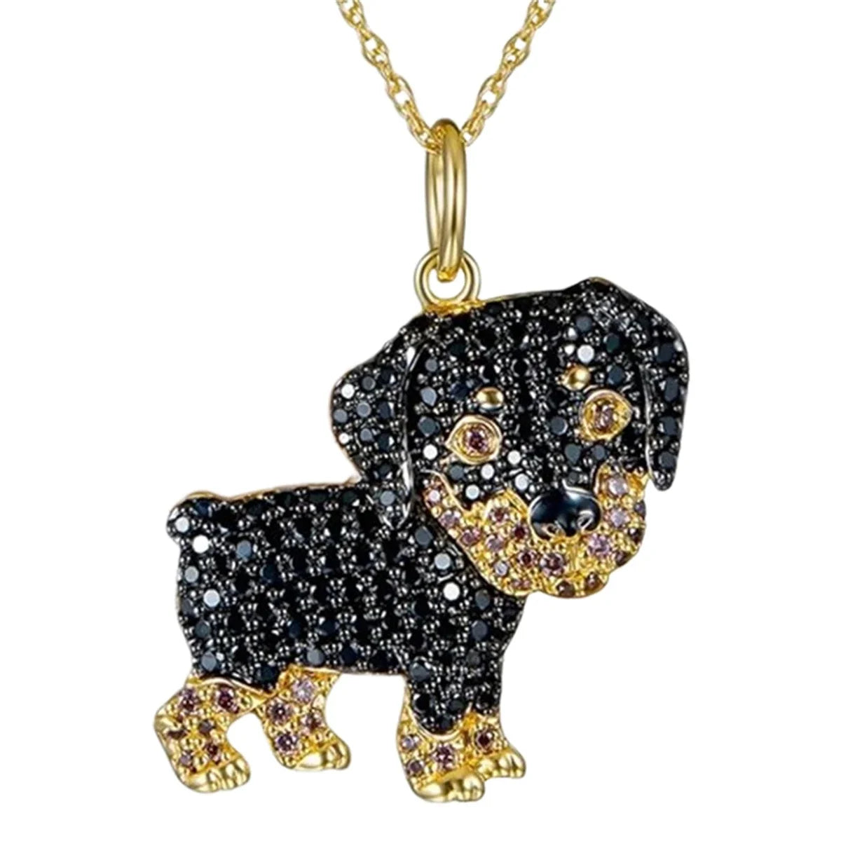 Collection of Dog Pendant Necklaces VARIOUS BREEDS Made with Zinc Alloy & CZ Diamonds