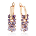 14K Gold Plated Copper Violet Natural Zircon Drop Earrings