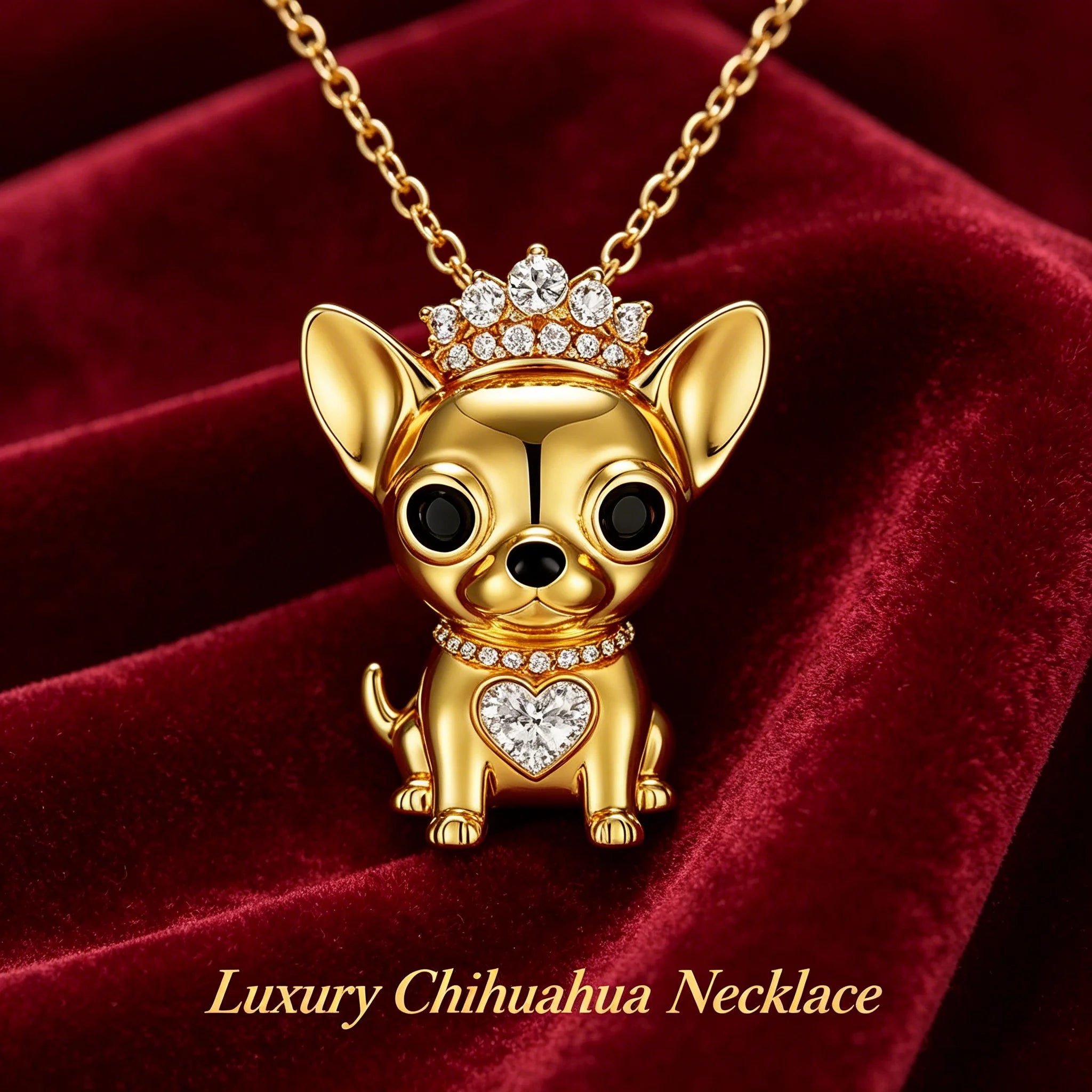 Collection of CZ Stone Dog Pendant Necklaces MANY BREEDS in Gold/Silver Tone Alloy - Choose Your Breed
