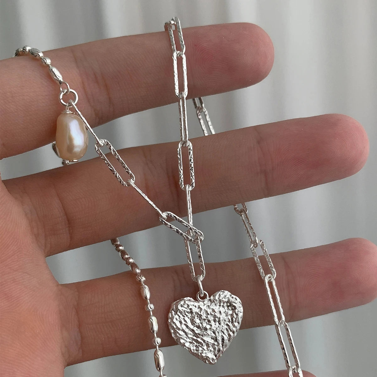 925 Sterling Silver Pearl Pendant Necklace