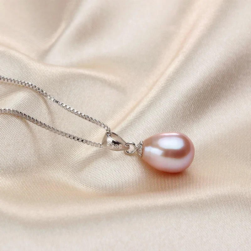 925 Sterling Silver Necklace Genuine Freshwater Pearl Pendant