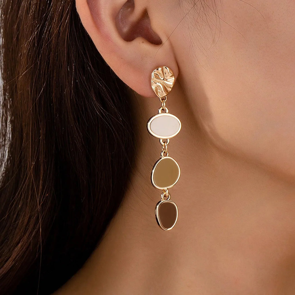 KC Gold Plated Alloy Oil-Drip Elegant Stud Earrings