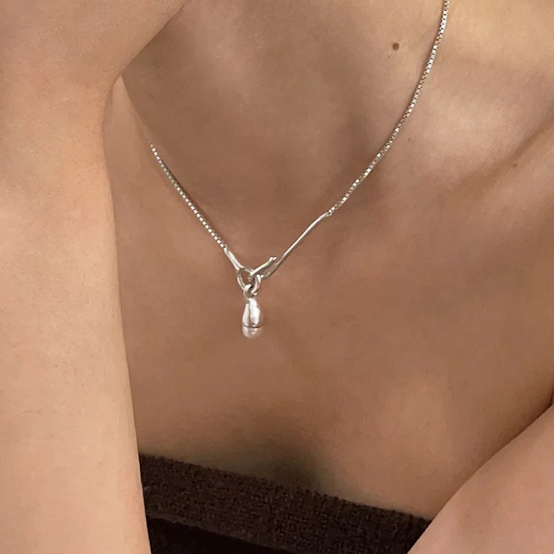 925 Sterling Silver Pearl Pendant Necklace