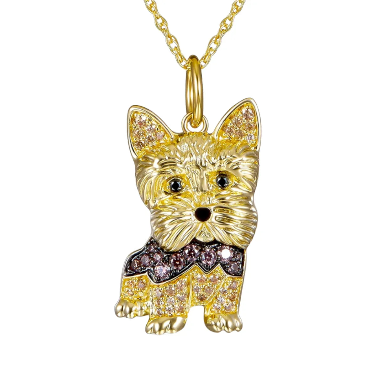 Collection of Dog Pendant Necklaces VARIOUS BREEDS Made with Zinc Alloy & CZ Diamonds