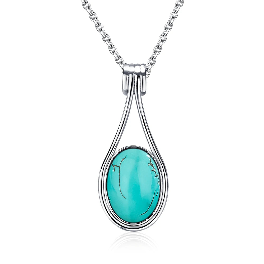 Platinum Plated Sterling Silver Pendant Natural Labradorite