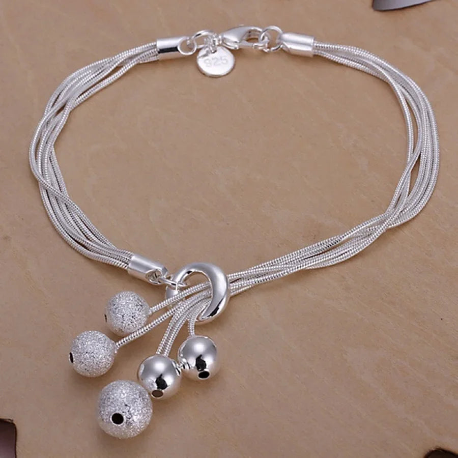 Selection of 925 Sterling Silver Bracelets Various Styles
