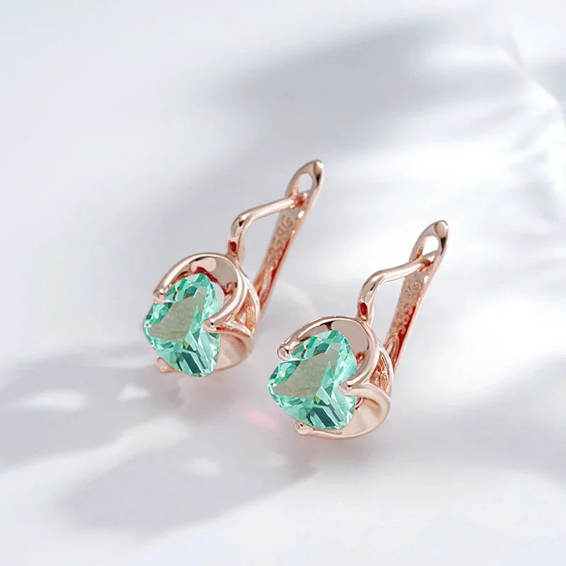 14K Gold Plated Copper Zircon Earrings
