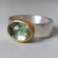 Two-tone Green Zircon Hoop Band Ring